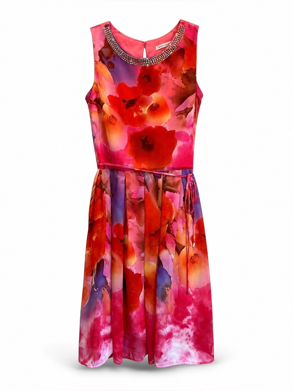 Sandra Darren Floral Occasion Dress Size 14 Fit & Flare Wedding Guest Party